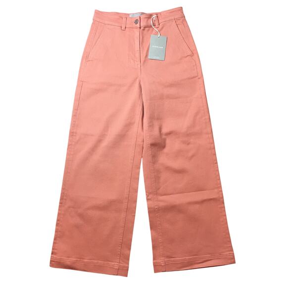 NWT Everlane The Wide-Leg Crop Pant in Coral/Salmon Pink Size 4 - Picture 1 of 8